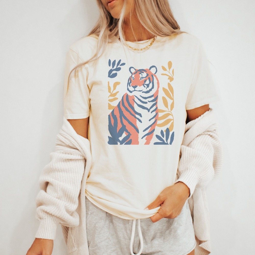 Tiger Art Boho Nature Inspired Graphic Tee